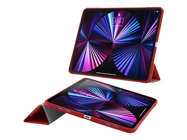 Pipetto Original Origami No1 - Lommebok for nettbrett - termoplast-polyuretan (TPU) - rød - 11" - for Apple 11-inch iPad Pro (1. generasjon, 2. gener