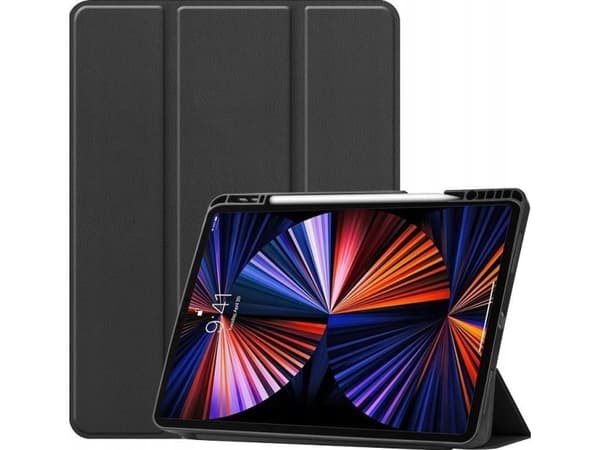 CoreParts - Lommebok for nettbrett - tri-fold caster, built-in pen holder, auto-wake function - termoplast-polyuretan (TPU) - svart - for Apple 12.9-