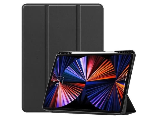 CoreParts - Lommebok for nettbrett - tri-fold caster, built-in pen holder, auto-wake function - termoplast-polyuretan (TPU) - svart - for Apple 12.9-