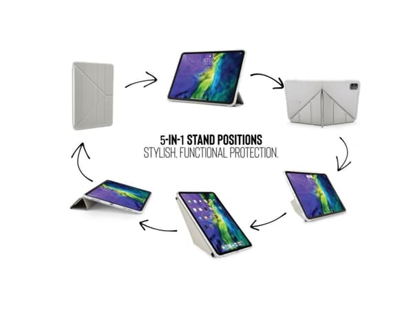 Pipetto iPad Air 10.9" Metallic Origami Case - Sidabrinis