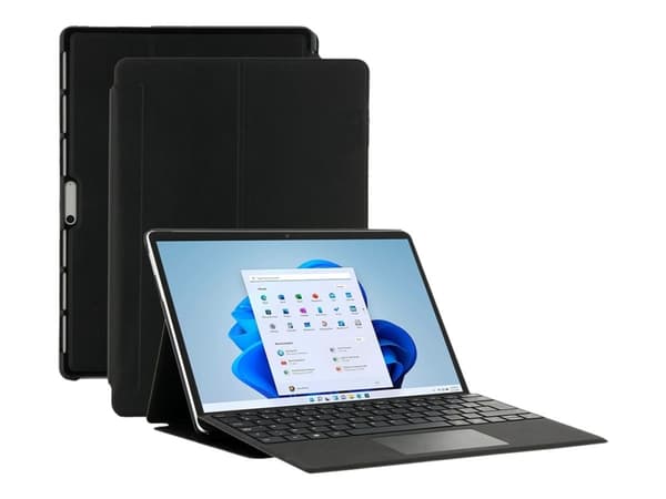 Mobilis RE.LIFE - Vikbart fodral för surfplatta - med flik - material med lädereffekt - svart - eco design - 13" - för Microsoft Surface Pro 8, Pro 8