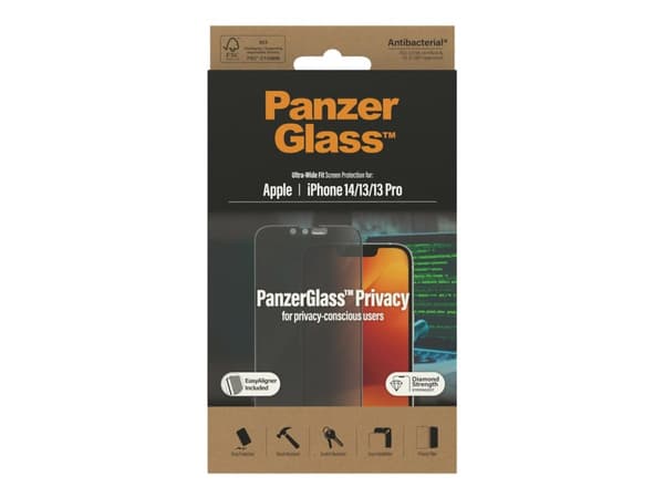 PanzerGlass™ | Privacy Edition - Skjermbeskytter - Ultra-Wide Fit | Apple iPhone 13/13 Pro/14