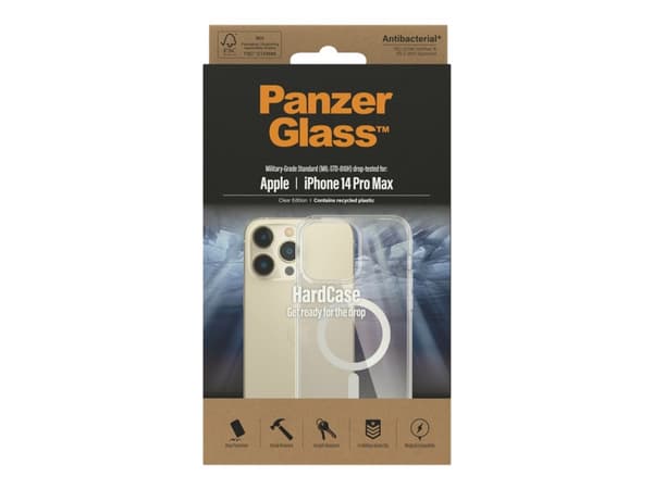 PanzerGlass HardCase - Clear Edition - baksidedeksel for mobiltelefon - MagSafe-samsvar - resirkulert plast - gjennomsiktig - for Apple iPhone 14 Pro