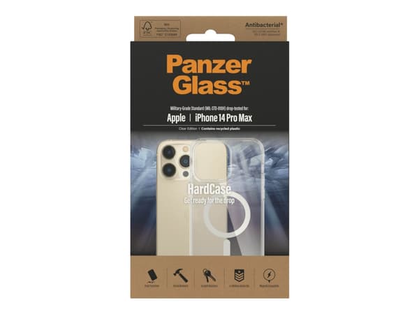 PanzerGlass HardCase - Clear Edition - baksidedeksel for mobiltelefon - MagSafe-samsvar - resirkulert plast - gjennomsiktig - for Apple iPhone 14 Pro
