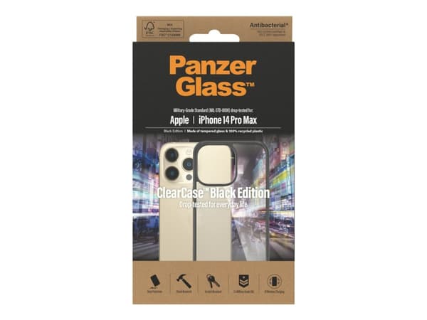 PanzerGlass™ | ClearCase - Bagsidecover - Black Edition | Apple Iphone 14 Pro Max