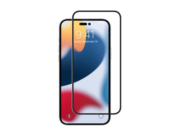 Screenor Premium Full Cover - Skjermbeskyttelse for mobiltelefon - glass - rammefarge svart - for Apple iPhone 14 Pro Max