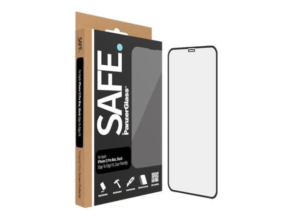 SAFE. by PanzerGlass - Skjermbeskyttelse for mobiltelefon - kant-til-kant - glass - rammefarge svart - for Apple iPhone 12 Pro Max