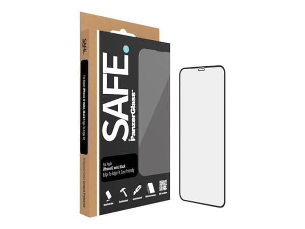 SAFE. by PanzerGlass - Skjermbeskyttelse for mobiltelefon - glass - rammefarge svart - for Apple iPhone 12 mini