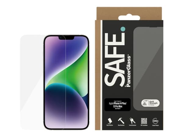 SAFE. by PanzerGlass™ | Koteloystävällinen - Skærmbeskytter matkapuhelimeen - Reunasta reunaan sopiva - Klart lasi | Apple iPhone 13 Pro Max/14 Plus