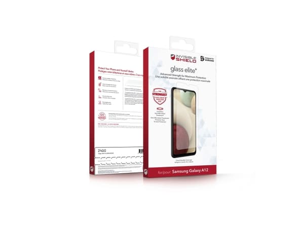 InvisibleShield Glass Elite+, Samsung, Galaxy A12, Pölynkestävä, Iskunkestävä, Naarmuuntumisenkestävä, Läpinäkyvä, 1 kpl