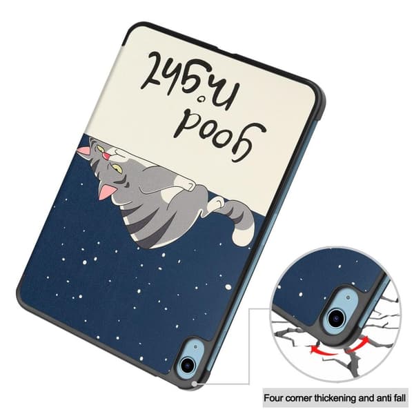 Tri-fold Stand Case for iPad 10.9 (2022)  Tablet Cover - Cat