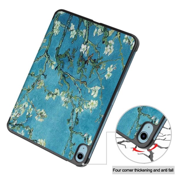 Apple iPad 10.9 2022 Slim fit tri-fold fodral - Blossom
