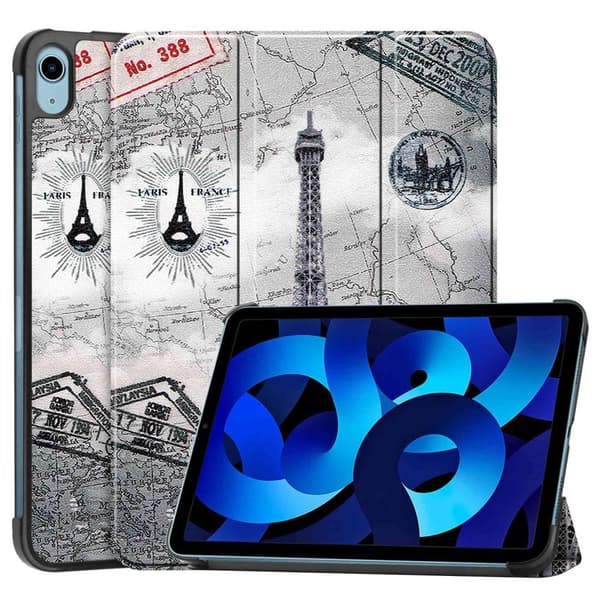 Tri-fold Stand Case for iPad 10.9 (2022) Tablet Cover - Map