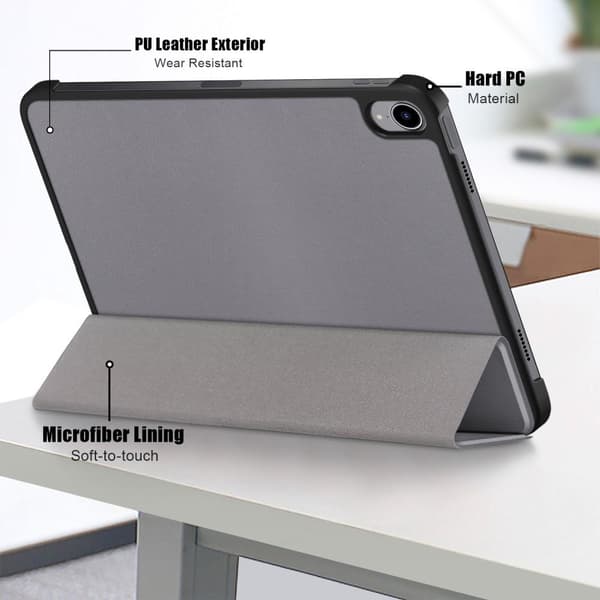 Apple iPad 10.9 2022 Slim fit tri-fold fodral - Grå
