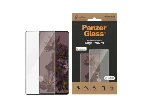 PanzerGlass - Skärmskydd för mobiltelefon - ultrabred passning - glas - ramfärg svart - för Google Pixel 7 Pro