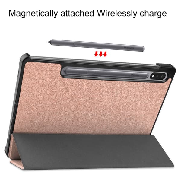 Samsung Galaxy Tab S7/S8 Fodral Tri-fold Roséguld