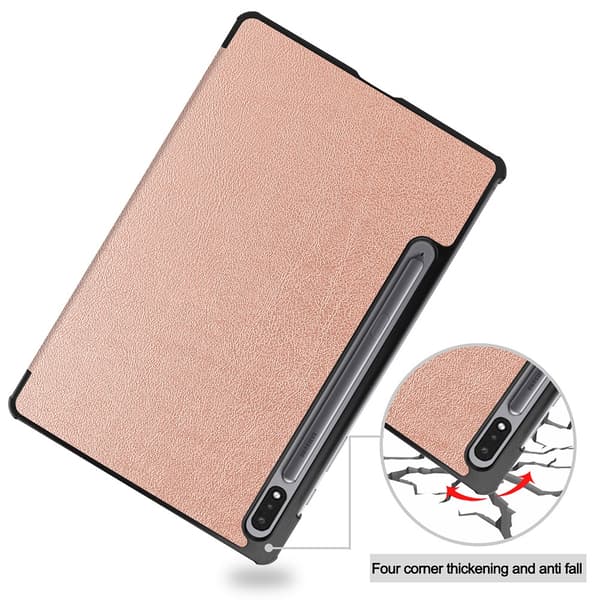 Samsung Galaxy Tab S7/S8 Fodral Tri-fold Roséguld