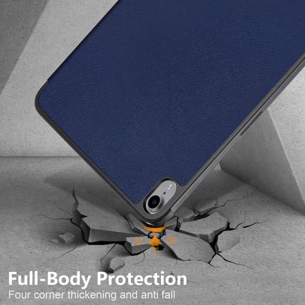 Trifoldet stativetui til iPad 10.9 (2022) Tabletcover - Mørkeblå