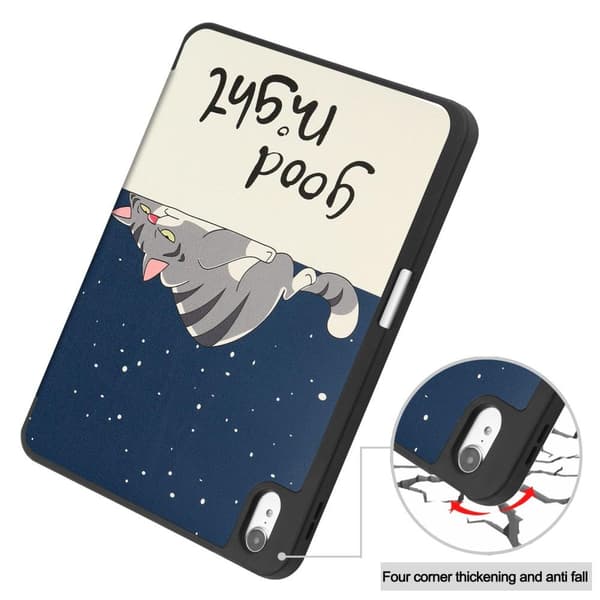 Apple iPad 10.9 2022 Slim fit tri-fold fodral Pennhållare - Katt