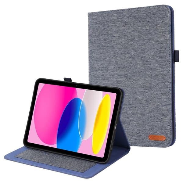 iPad 10.9 (2022) -tablettikotelon kansi kangasrakenne - sininen
