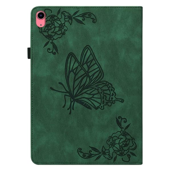 Til iPad 10.9 (2022) Tabletetui Cover Buterfly Imprinting - Grøn