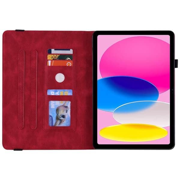 iPad 10.9 (2022) -tablettikotelon kansi Buterfly Imprinting - Punainen