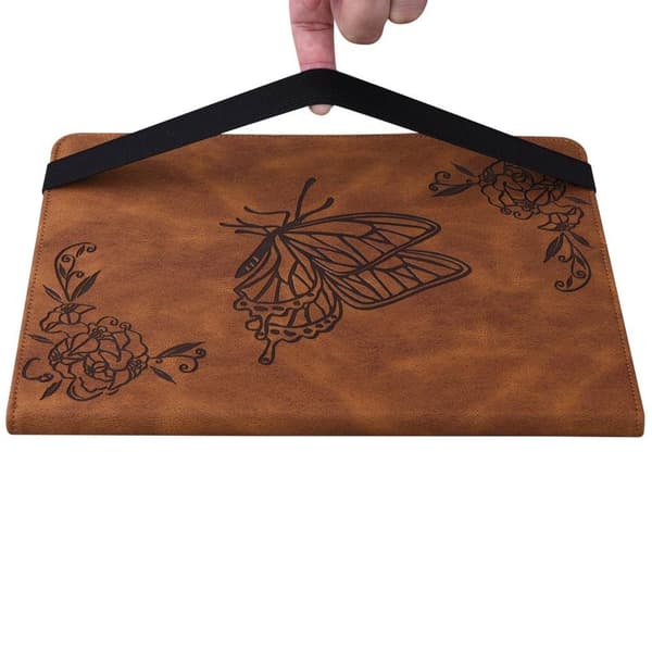For iPad 10.9 (2022) Tablet Case Cover Buterfly Imprinting - Brown