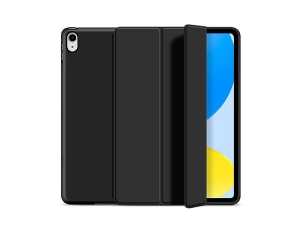 eSTUFF Denver - Vikbart fodral för surfplatta - polyuretan, mjuk termoplastisk polyuretan (TPU) - svart - för Apple 10.9-inch iPad (10:e generation)