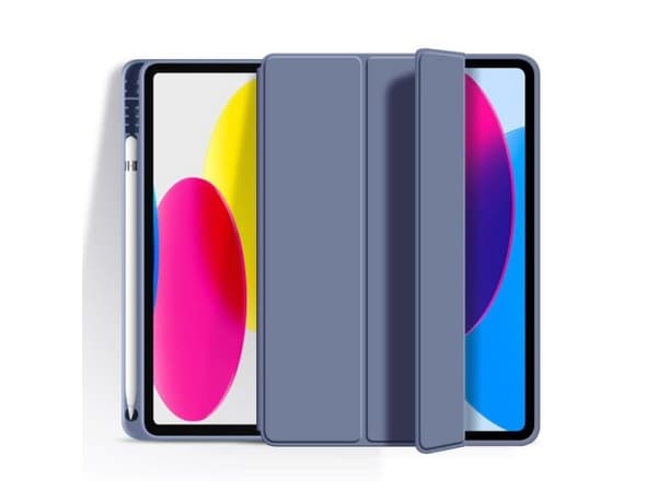 eSTUFF SEATTLE - Vikbart fodral för surfplatta - polyuretan, termoplastisk polyuretan (TPU) - lila - för Apple 10.9-inch iPad (10:e generation)