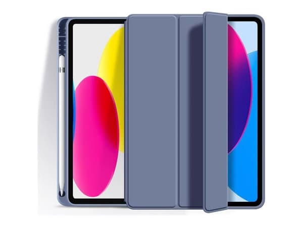 eSTUFF SEATTLE - Vikbart fodral för surfplatta - polyuretan, termoplastisk polyuretan (TPU) - lila - för Apple 10.9-inch iPad (10:e generation)