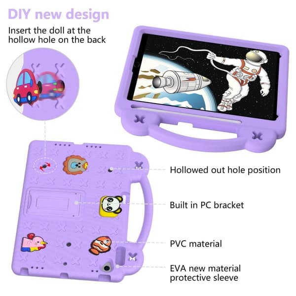 Apple iPad 10.2 2021 2020 2019 Iskunkestävä EVA-vaahtomuovijalustan kuori - violetti