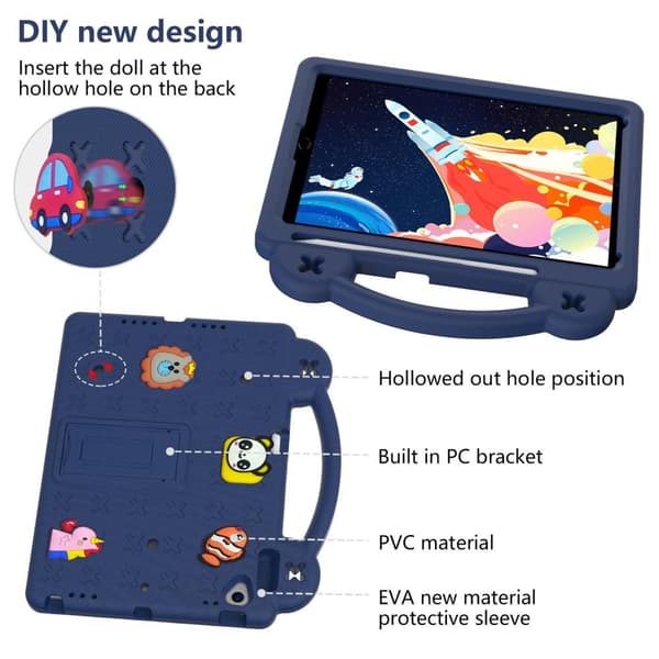 Apple iPad 10.2 2021 2020 2019 Stødsikker EVA-skumstativskal - Marineblå