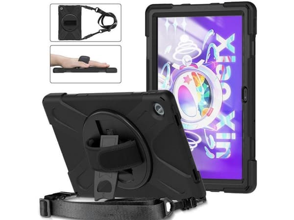 eSTUFF AUSTIN - Baksidesskydd för surfplatta - silikon, polykarbonat - svart - för Lenovo Tab M10 Plus (3rd Gen)