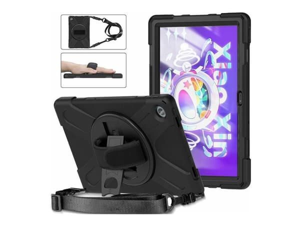 eSTUFF AUSTIN - Baksidesskydd för surfplatta - silikon, polykarbonat - svart - för Lenovo Tab M10 Plus (3rd Gen)