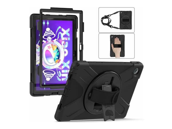 eSTUFF AUSTIN - Baksidesskydd för surfplatta - silikon, polykarbonat - svart - för Lenovo Tab M10 Plus (3rd Gen)