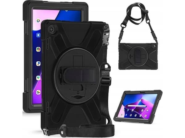 eSTUFF AUSTIN - Baksidedeksel for nettbrett - silikon, polykarbonat - svart - for Lenovo Tab M10 (3rd Gen)