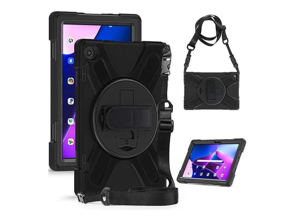 eSTUFF AUSTIN - Baksidedeksel for nettbrett - silikon, polykarbonat - svart - for Lenovo Tab M10 (3rd Gen)