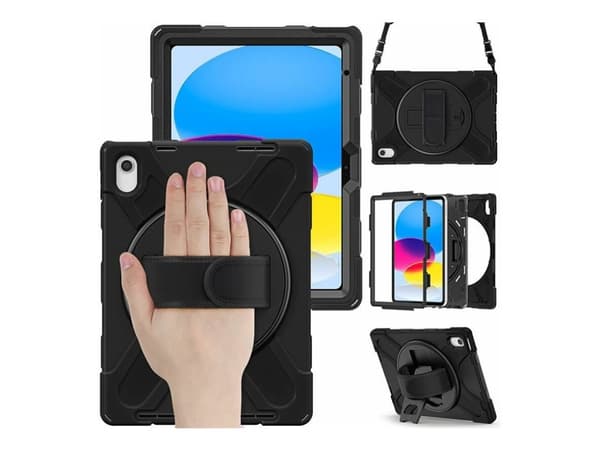 eSTUFF CHICAGO - Beskyttelsesboks for nettbrett - polykarbonat, silikon - svart - for Apple 10.9-inch iPad (10. generasjon)