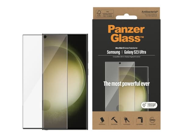 PanzerGlass™ | Skjermbeskytter til mobiltelefoner - Ultra-Wide Fit | Samsung Galaxy S23 Ultra