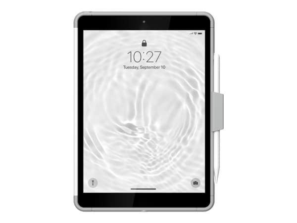 UAG Rugged Case for iPad 10.2-in (9/8 Gen, 2021/2020) w/HS - Scout White/Grey - Baksidesskydd för surfplatta - grå, vit - 10.2" - för Apple 10.2-inch