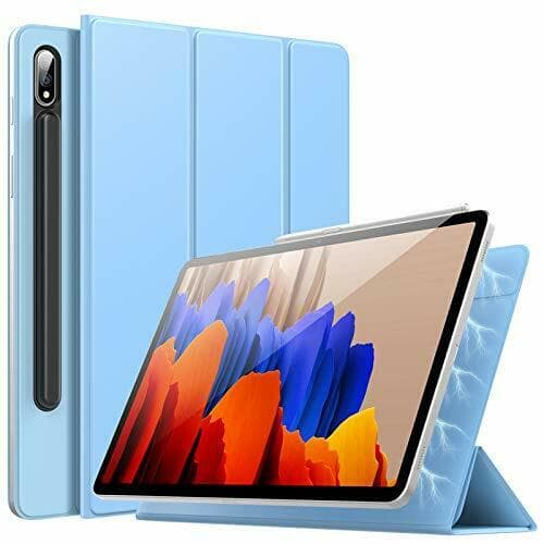 Tri-fold fodral med stativfunktion för Galaxy Tab S7 Plus 12,4", Blå