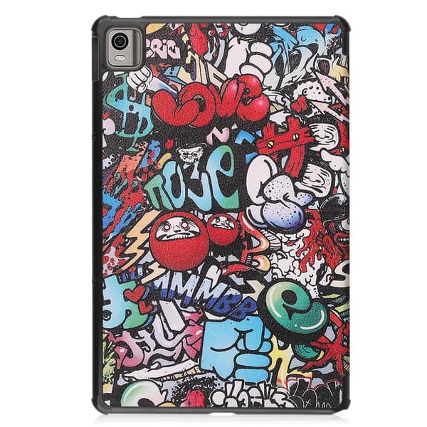 Nokia T21 Trifold Stand Sleep Wake Tabletcover-etui - Graffiti