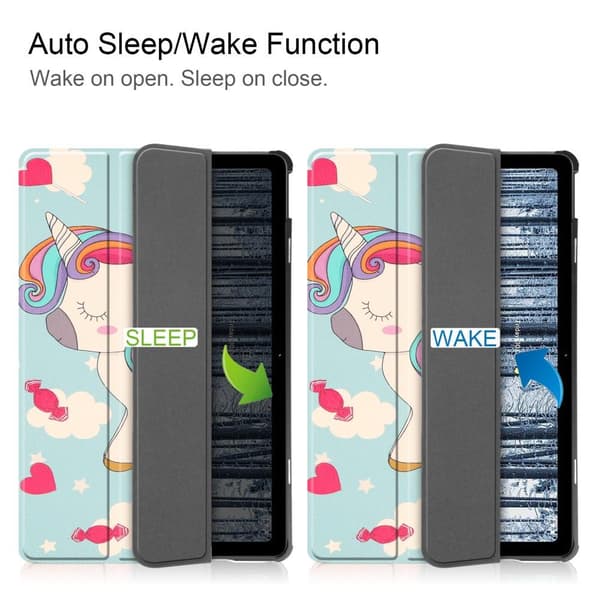 Nokia T21 Trifold Stand Sleep Wake -tabletin suojakotelo - Yksisarvinen