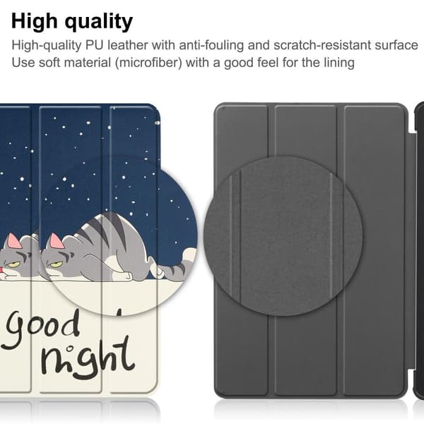 Nokia T21 Trifold Stand Sleep Wake Tablet Cover Case - Cat