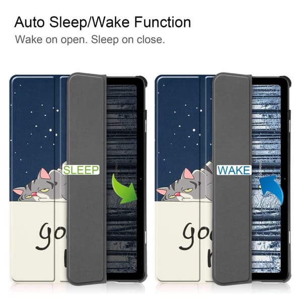 Nokia T21 Trifold Stand Sleep Wake Tablet Cover Case - Cat