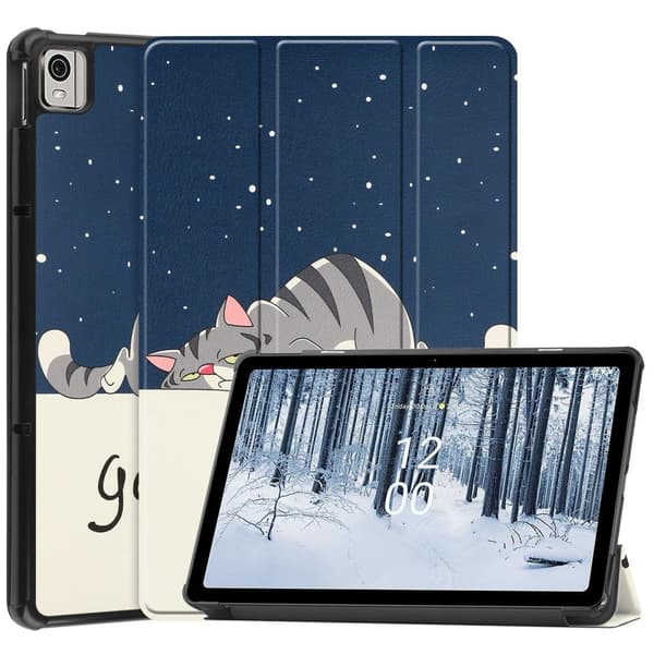 Nokia T21 Trifold Stand Sleep Wake Tablet Cover Case - Cat