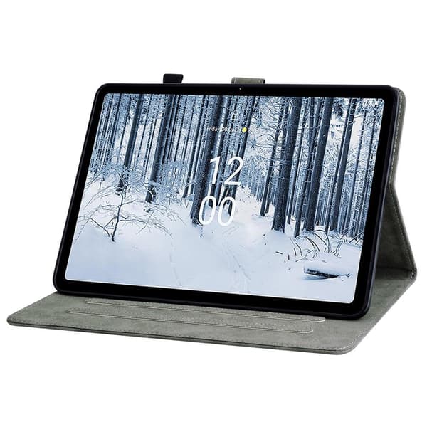 Til Nokia T21 Taske Imprintet Cute Tiger Tablet Cover Kortholder - Sort
