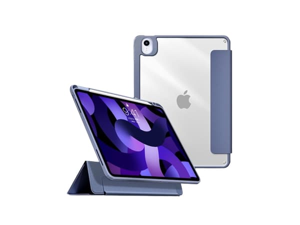 eSTUFF Boston - Lommebok for nettbrett - polyuretan, polykarbonat, termoplast-polyuretan (TPU) - lavendel, blank - for Apple 10.9-inch iPad Air (4. g