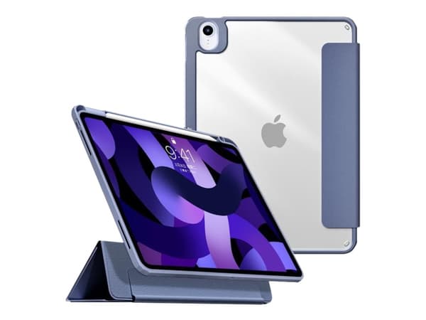 eSTUFF Boston - Lommebok for nettbrett - polyuretan, polykarbonat, termoplast-polyuretan (TPU) - lavendel, blank - for Apple 10.9-inch iPad Air (4. g
