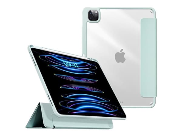 eSTUFF Boston - Lommebok for nettbrett - polyuretan, polykarbonat, termoplast-polyuretan (TPU) - blank, lys grønn - for Apple 11-inch iPad Pro (3. ge